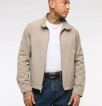 Abercrombie & Fitch Men's Mockneck Harrington Jacket