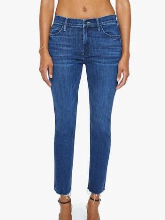 Mother Women's The Dazzler Mid Rise Ankle Fray Jeans