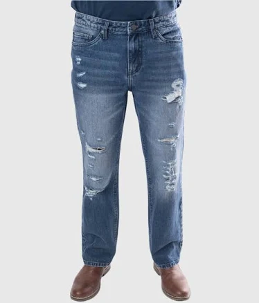Ring of Fire Men's Falls Ripped Straight Fit Jeans