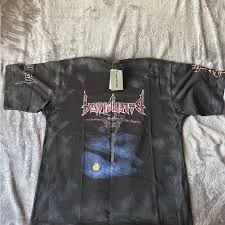 Paris Moon Upside Down T-Shirt Oversized in Black Faded