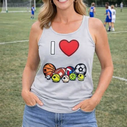 I Love Sports Ladies Tank Top