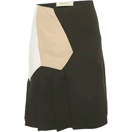 Marni Women's Pleated Colour-block Mini Skirt