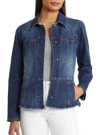 Wit & Wisdom Women's Peplum Denim Jacket