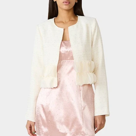 Betsey Johnson Women's Ruffle Society Blazer