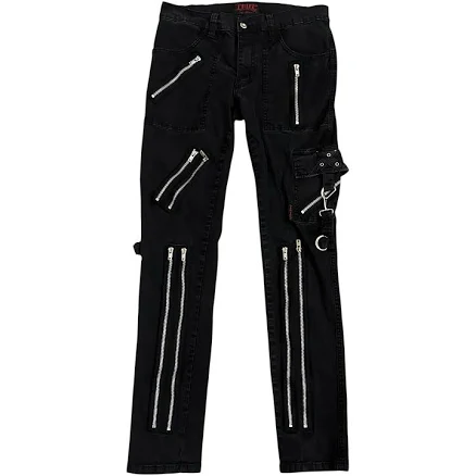 Tripp Nyc Split Leg Pants Mens 32 Purple Black Goth Punk Grunge