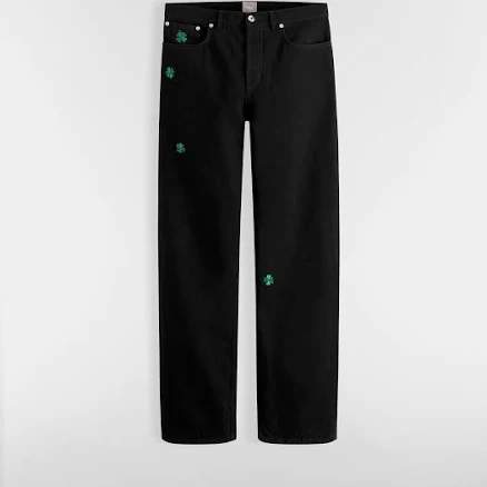 Men Dior Long Regular Jeans With Dior Clover Embroideries