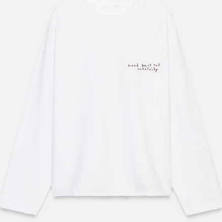 Zara Women's Long Sleeve Text T-Shirt