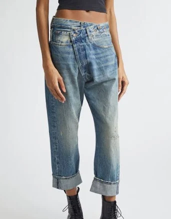 R13 Blue Crossover Jeans Woman