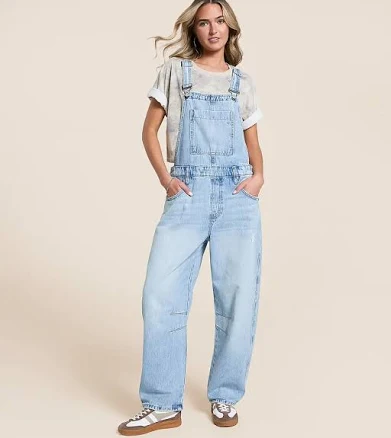 HIDDEN Women's Cotton Dylan Barrel Denim Overalls
