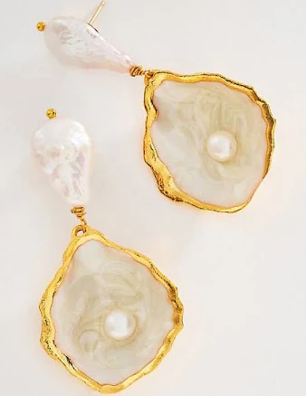 The Pink Reef Oyster Earrings