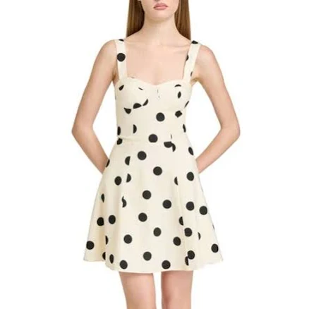 WAYF Women's Marcy Polka Dot Stretch Cotton Bustier Minidress