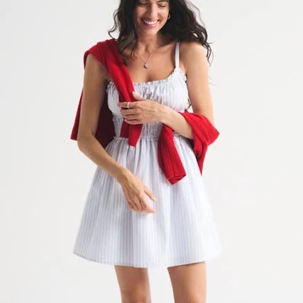 Abercrombie & Fitch Women's Bra-Free Smocked Waist Mini Dress