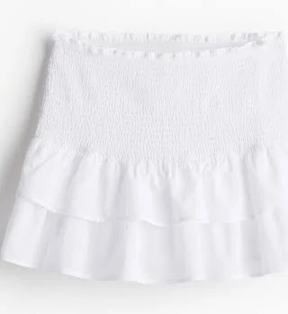 H&M Ladies Smocked-Waist Tiered Skirt