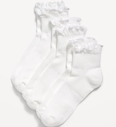 Old Navy Women's Ruffled Athletic Socks 3-Pack