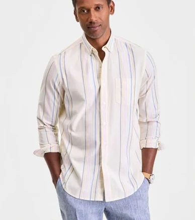 Club Room Men's Long-Sleeve Printed Oxford Shirt