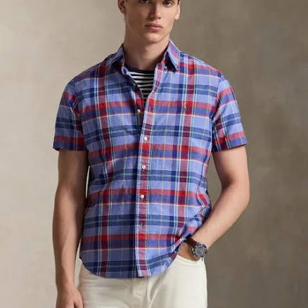 Polo Ralph Lauren Men's Classic-Fit Short-Sleeve Plaid Oxford Shirt