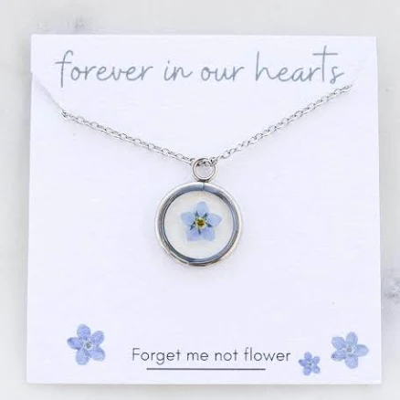 Forget Me Not Silver Pendant Necklace
