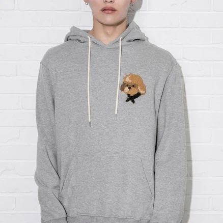 Beyond Closet [UNISEX]ILP HQ WAPPEN HOOD T-SHIRTS W Concept Korean Design Brand - Men | Color: Gray | Size: M
