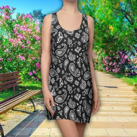 Bandana Pattern Racerback Dress