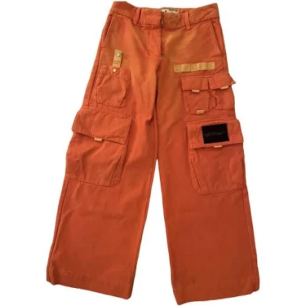 Off-White Women's Toybox Logo Wide-Leg Cotton Cargo Pants