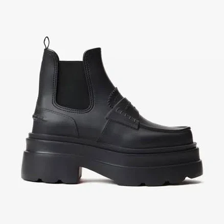 Carter Ankle Platform Rain Boot In Black