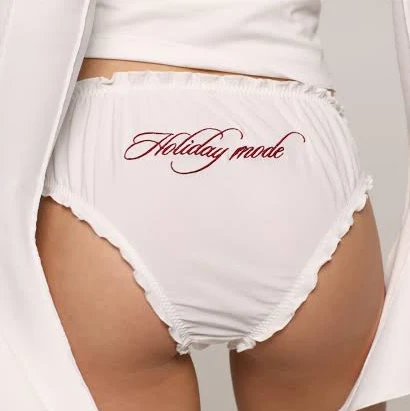 TheRobe Women's Curly Edge Embroidery Briefs