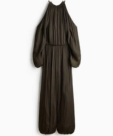 H&M Women's Cold-Shoulder Satin Jumpsuit