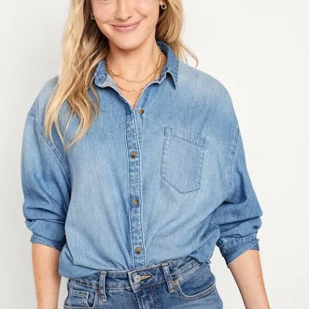 Old Navy Women's Oversized Button-Down Boyfriend Shirt