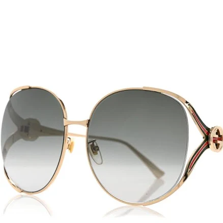 Gucci Oversized Round Metal Sunglasses
