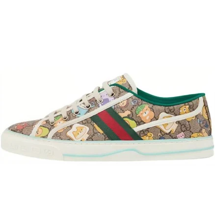 Gucci Tennis 1977 Canvas Animal Print Low-top Shoes Men's Multi-color