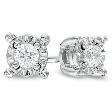 Zales 1/10 CT. T.w. Diamond Solitaire Stud Earrings in Sterling Silver