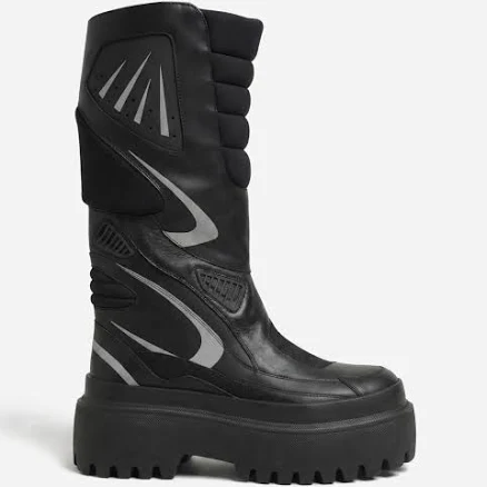 Dolce & Gabbana Women's Mid Calf Leather Biker Boots