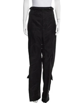Bottega Veneta Nylon Wide Leg Pants in Black, Women's US8, IT44 | M