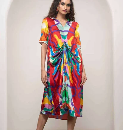 Alya Draped Shirt Dress