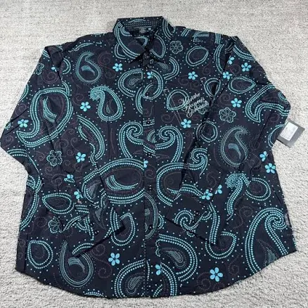 Marithé + François Girbaud AOP Embroidered Button Up Shir