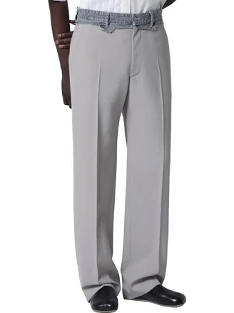 Maison Margiela Men's Wool-blend Trousers with Replaced Waist