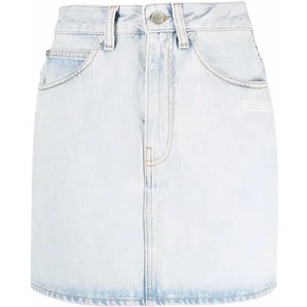 Off-White Logo-Print Denim Mini Skirt