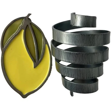 Jacquemus Enamel Lemon & Spiral Metal Earrings
