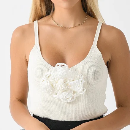 St. Bernard Women's Yetta Flower Corsage Knit Top