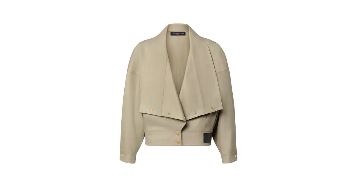 Leather Accent Snap Button Coat