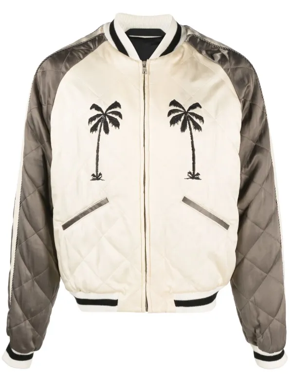 Palm Tree-print Bomber Jacket