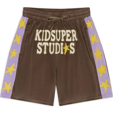 KidSuper Mens Velour Stars Shorts