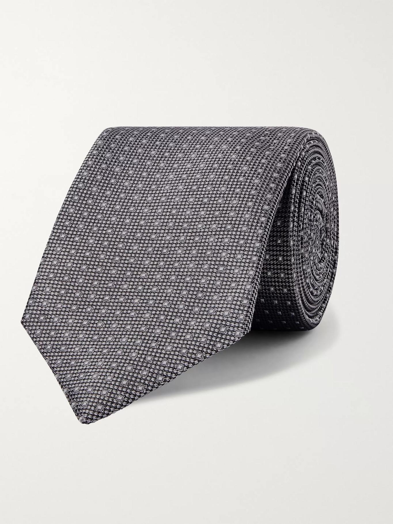 Polka-Dot Silk-Jacquard Tie