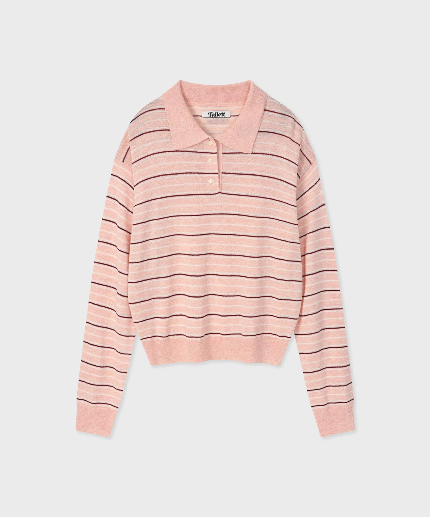 Striped Collar Knit Pink