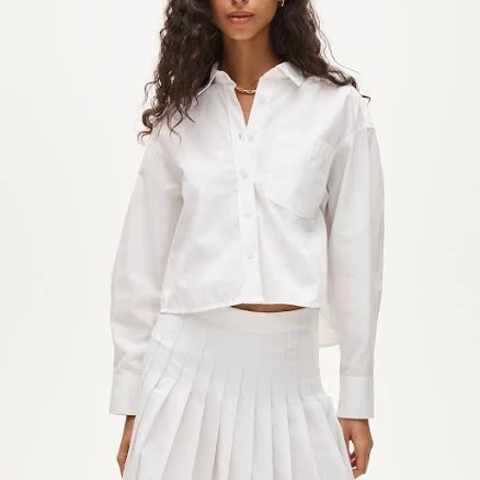 J.Crew Women's Étienne cropped button-up shirt in cotton poplin