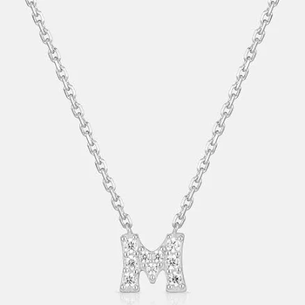 Sterling Silver M Basic Necklace