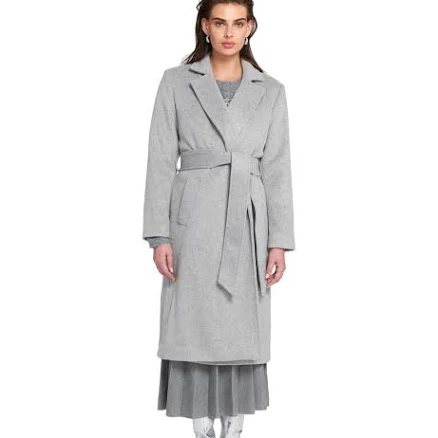 Elle Collection Women's Melton Wrap Coat Belted/Wrap