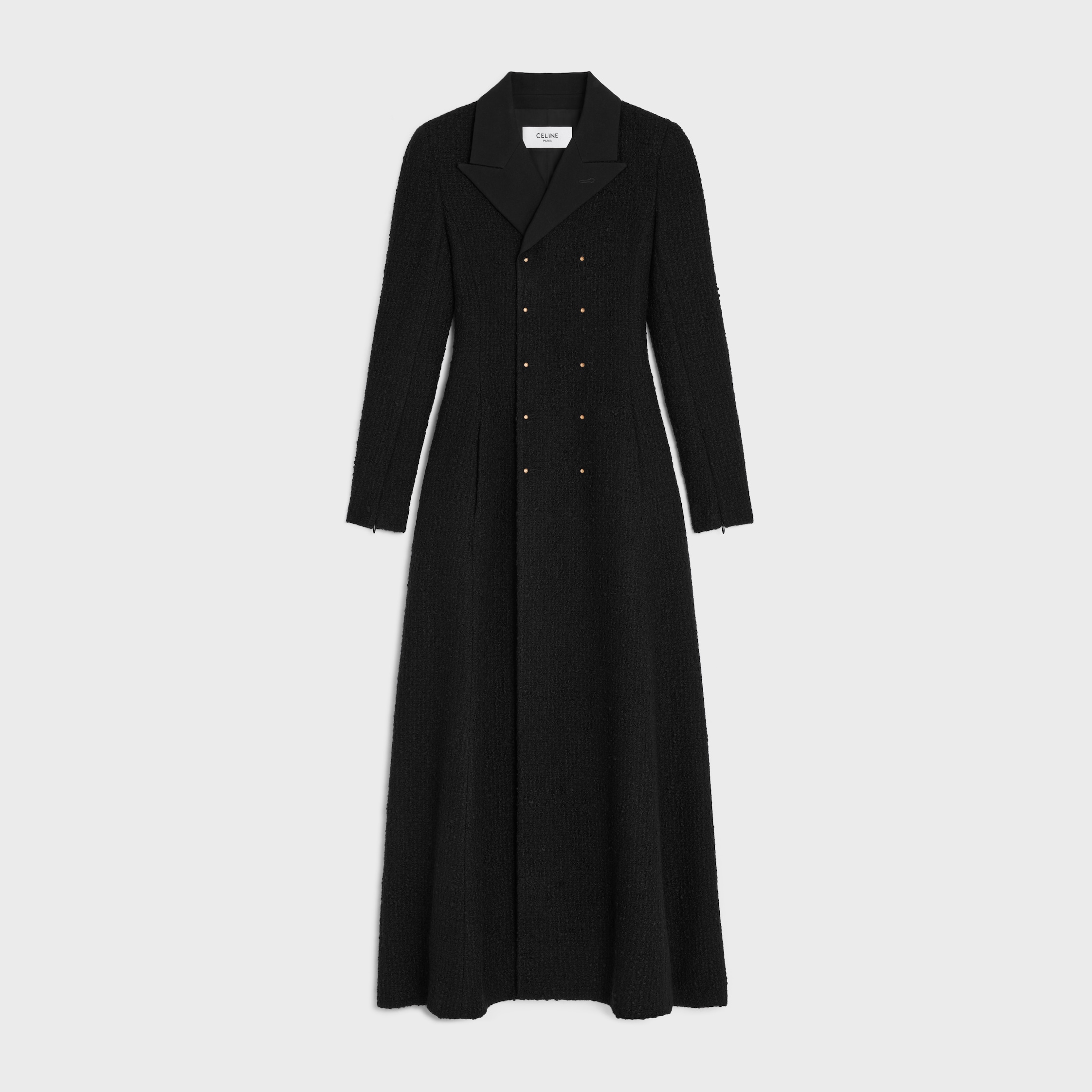 double-breasted coat IN wool natté