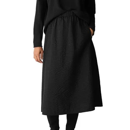 Eileen Fisher Women's Quilted Silk A-Line Skirt