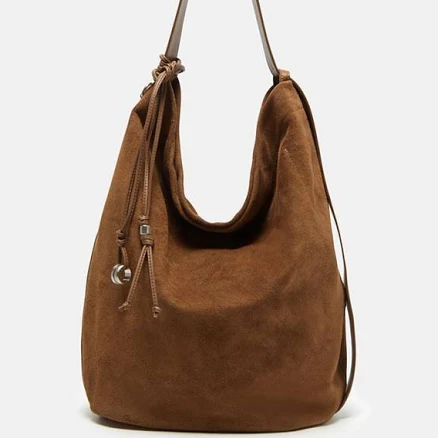 W Concept Suede Shoulder Bags